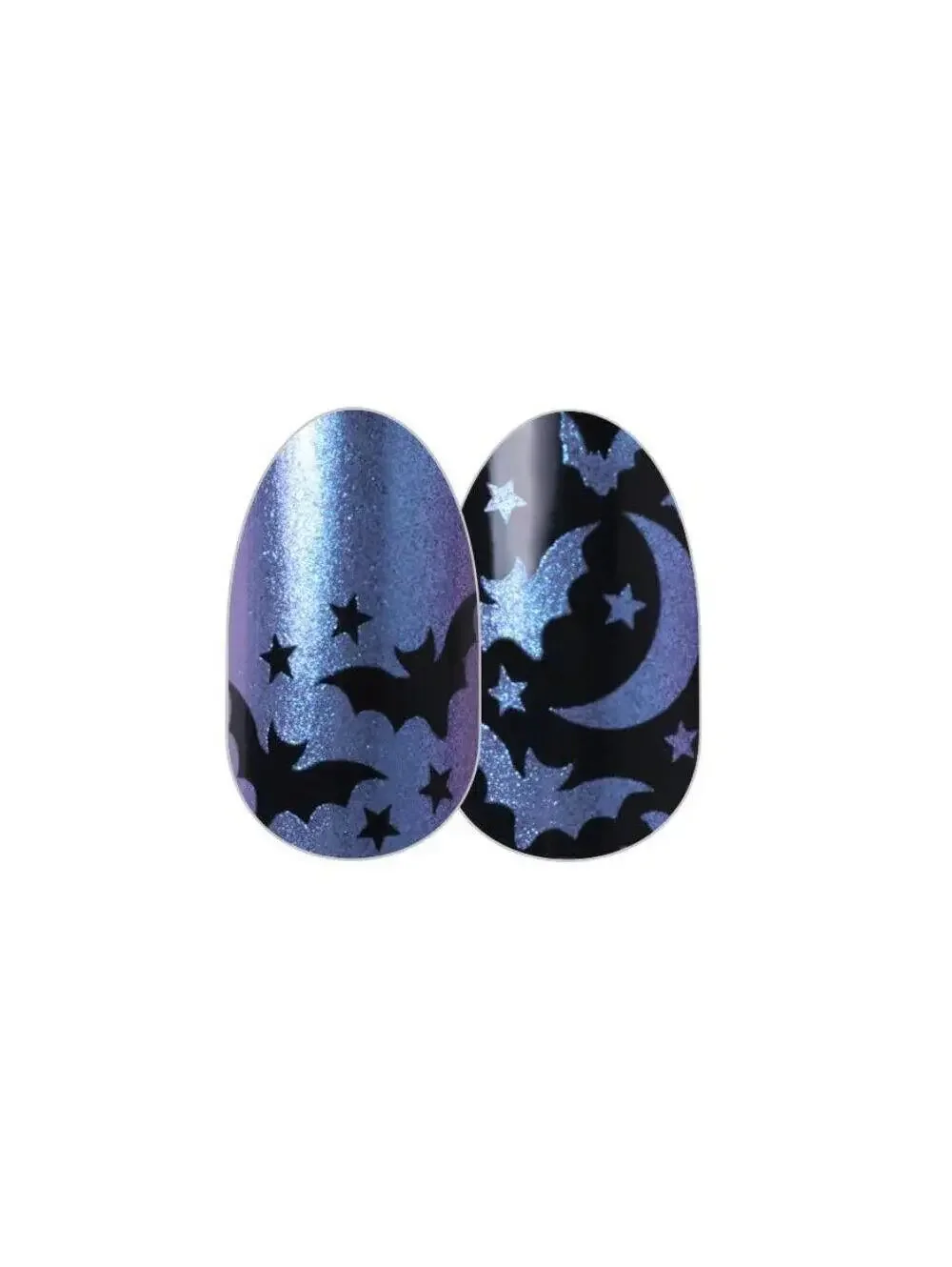 Color Street BAT'S AMORE Nail Polish Strips Halloween Black Blue Glitter RETIRED